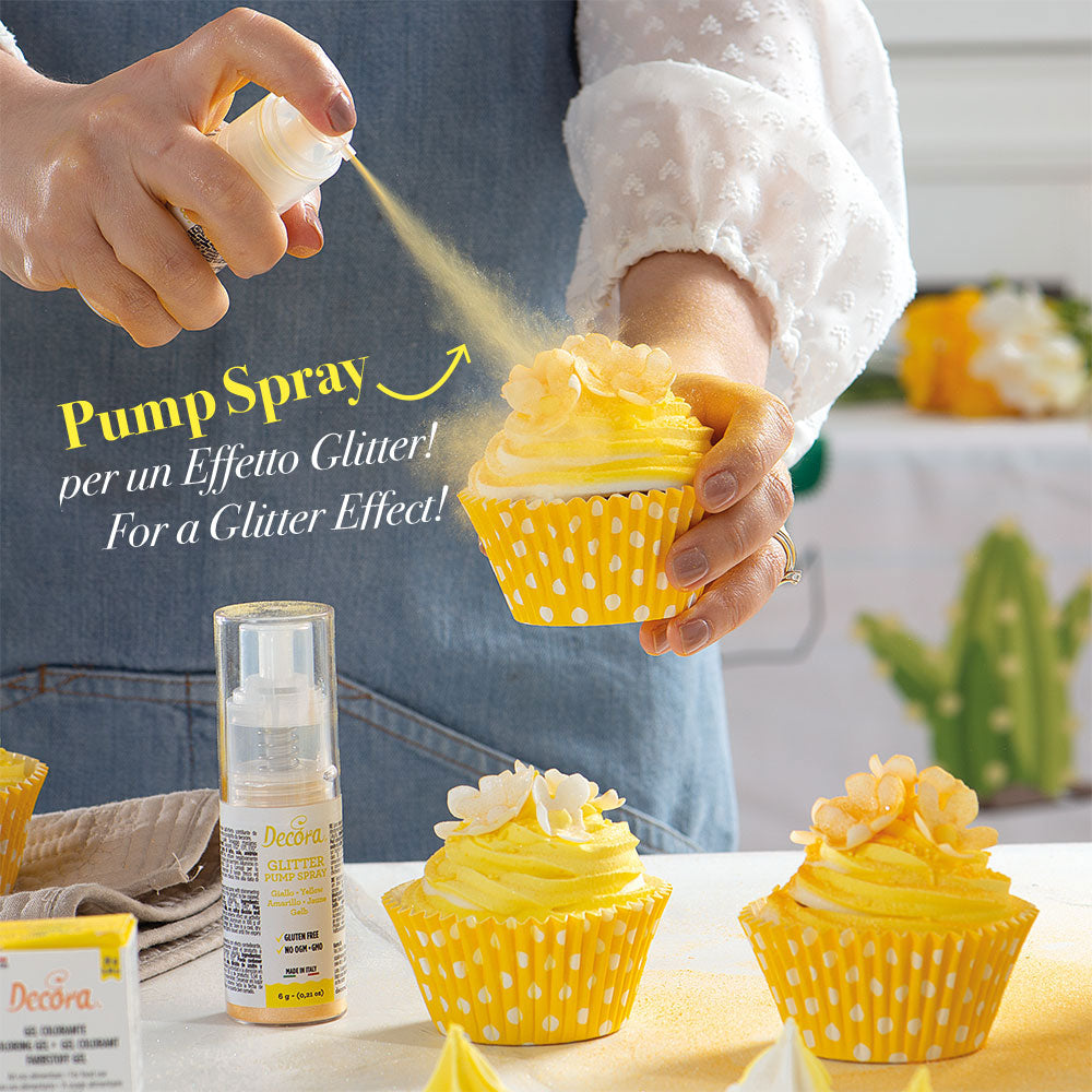 Glitter pump dye spray