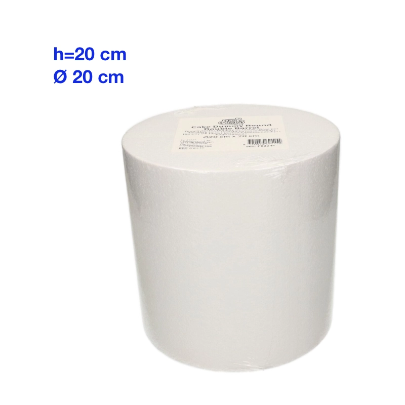 Round polystyrene dummy cake base - height 7.5-20cm and diameter Ø 10-