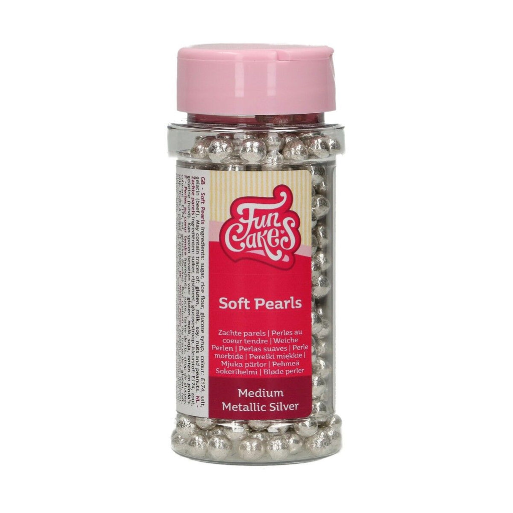 FunCakes Soft Pearls Medium Metallic Silver 55 g - cakesupply.ch